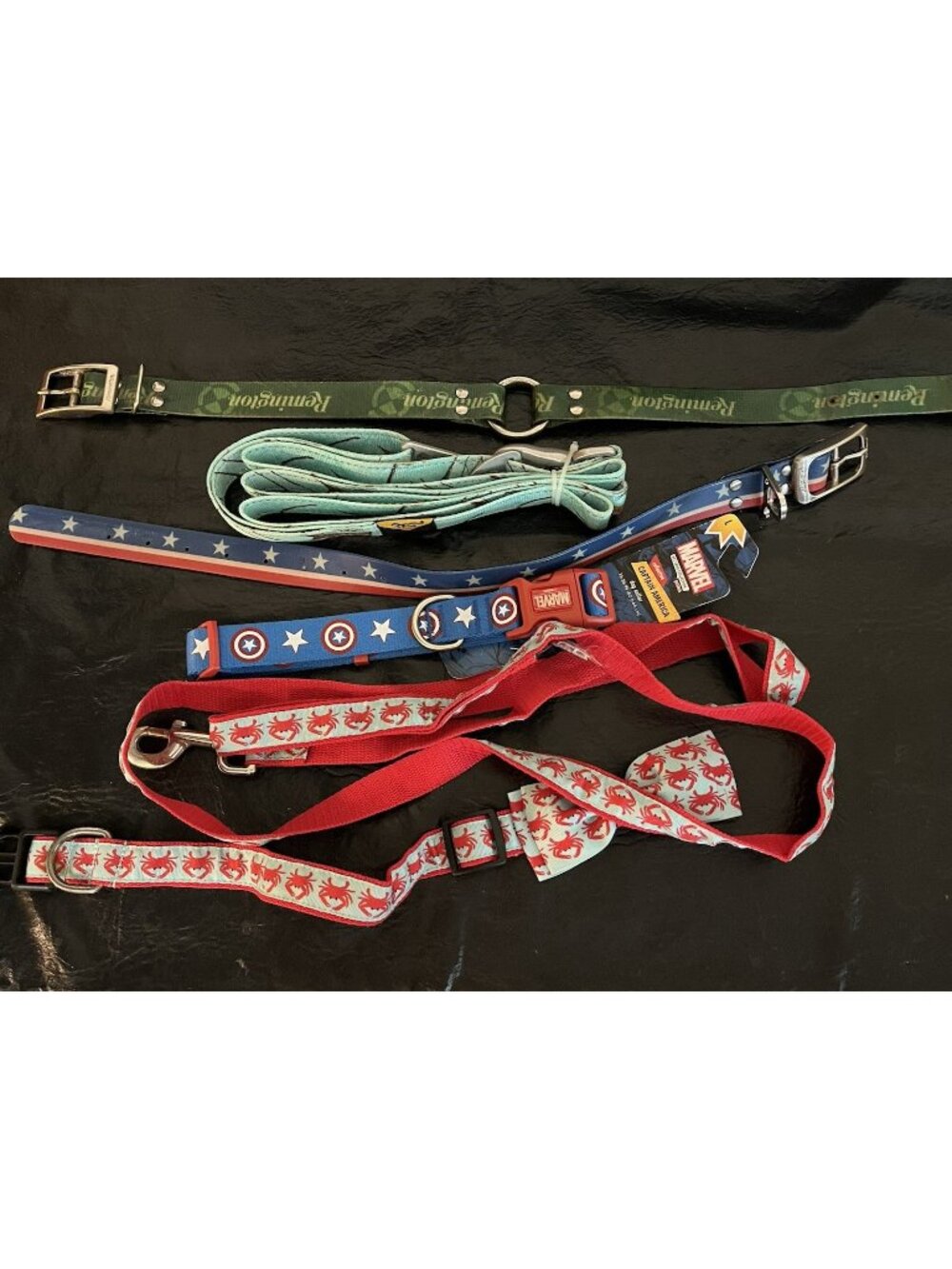 Lot Dog Collars And Leashes Remington Captain America Crab Browning USA M & L